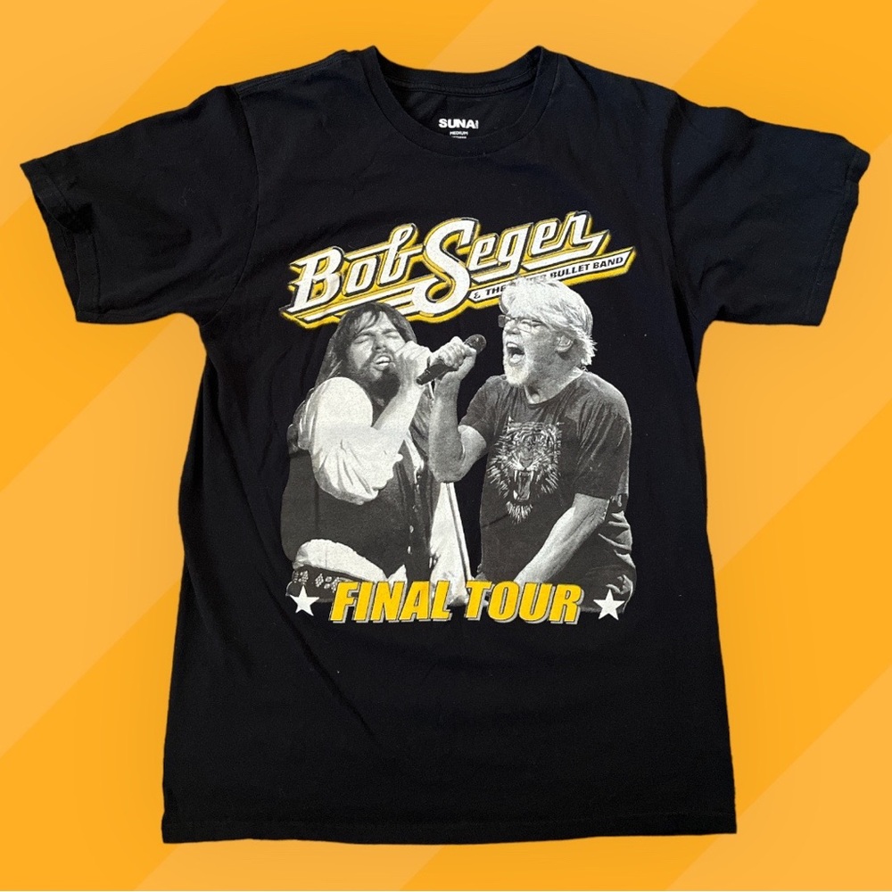 Bob Seger & The Silver Bullet Band Final Tour 2019 Mens Medium Black & Yellow
